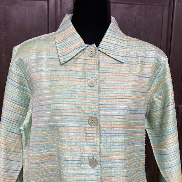 Keren Hart Spring jacket- lime green stripe - Size XL - Picture 4 of 11